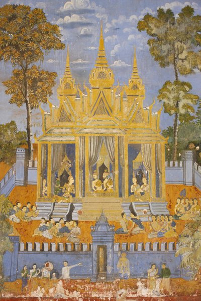 Scenes from the Reamker Mural in Silver Pagoda, Phnom Penh, Cambodia by Unbekannt