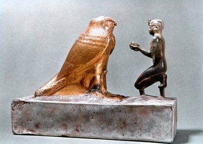 Taharqa in Front of the Falcon Hemen, Ancient Egyptian, 7th Century BC by Unbekannt