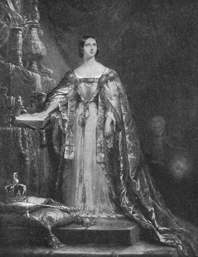 Taking the Oath to Maintain the Protestant Faith at her Coronation by Unbekannt