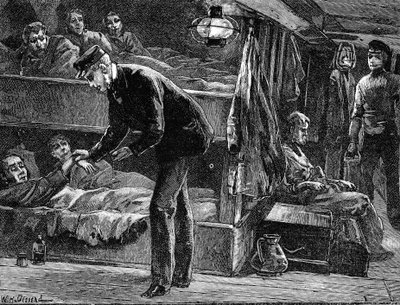 Taking the Pulse of a Sick Irish Emigrant on Board Ship, 1840s, c1890 by Unbekannt