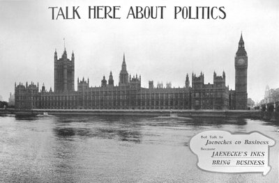 Talk Here About Politics - Jaeneckes Inks advertisement by Unbekannt