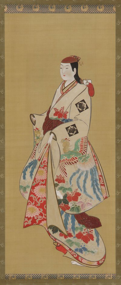 Tall Girl, Dress Patterned with Ho-o Bird and Kiri Flowers by Unbekannt