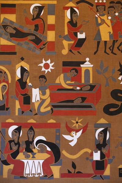 Tapestry in Saint-Pierre de Solesmes abbey: Life of Saint Benedict, Solesmes, France by Unbekannt