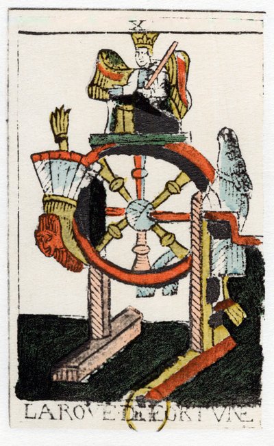 Tarot card of The Wheel of Fortune, Noblet Tarot, 17th century by Unbekannt
