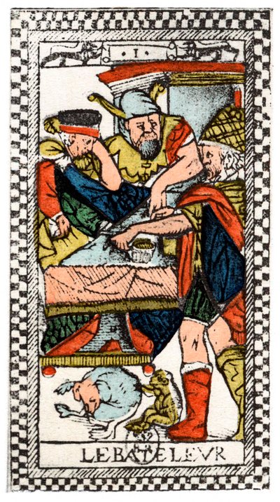 Tarot card of the Juggler or Mountebank, Parisian Tarot (1500) by Unbekannt