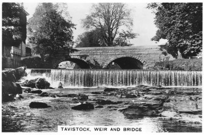 Tavistock, weir and bridge, 1937 by Unbekannt