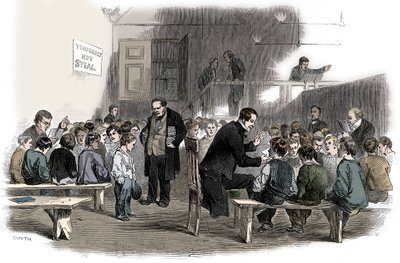 Teaching Boys to Read in the Ragged School Union School, Lambeth, London, 1868 by Unbekannt