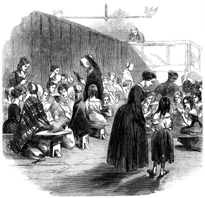 Teaching Girls to Read in the Ragged School Union School, Lambeth, London by Unbekannt