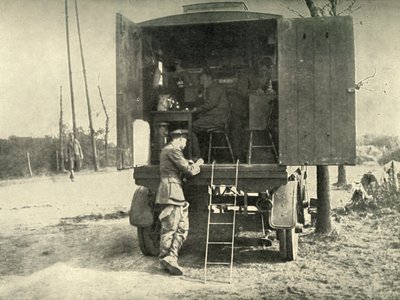 Telephone Lorry Exchange Attached to R.A.F. Kite Balloon Section, 1919 by Unbekannt