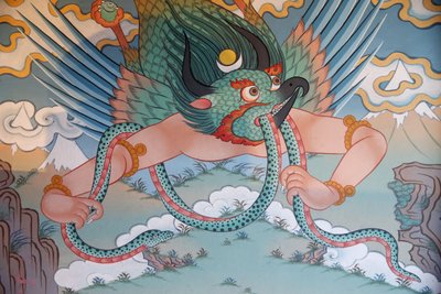 Temple of the Thousand Buddhas Dashang Kagyu Ling Congregation Painting Garuda, La Boulaye, France by Unbekannt