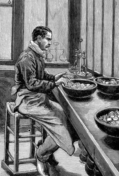 Testing the Weight of Gold Pieces, Paris Mint, 1892 by Unbekannt