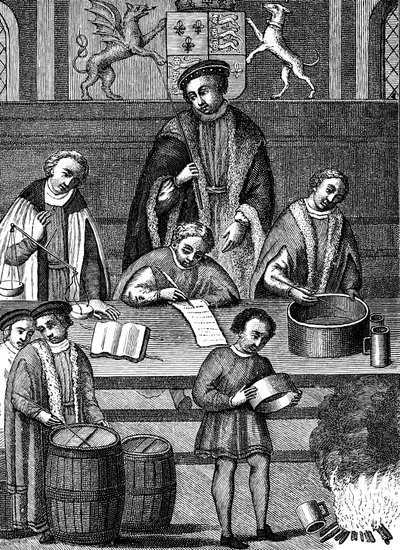 Testing Weights and Measures During the Reign of Henry VII, England by Unbekannt