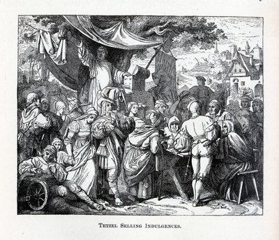 Tetzel Selling Indulgences by Unbekannt