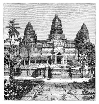 The Chief Façade of the Temple at Angkor-Wat, Cambodia, 1895 by Unbekannt