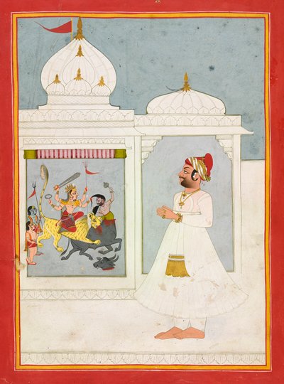 Thakur Ajit Singh worships the Goddess by Unbekannt