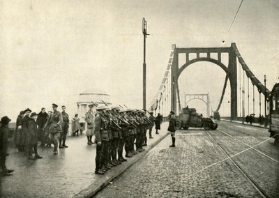 The 18th Hussars Guarding a Bridge on the Rhine at Cologne by Unbekannt