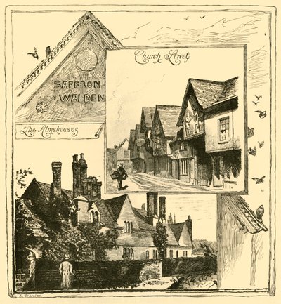 The Almshouses, Audley End, and Church Street, Saffron Walden by Unbekannt