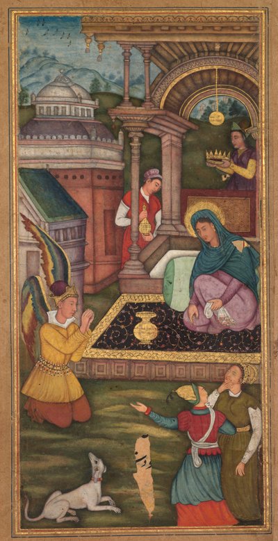 The Annunciation, from a Mirat al-quds of Father Jerome Xavier by Unbekannt