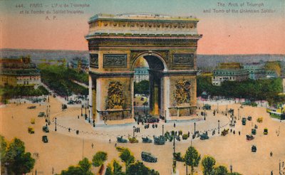 The Arc de Triomphe and Tomb of the Unknown Soldier, Paris, c1920 by Unbekannt