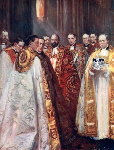 The Archbishop of Canterbury and York, and other prelates, the Coronation by Unbekannt