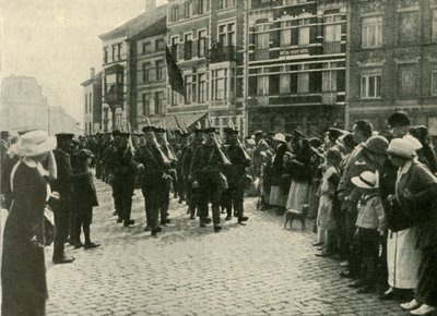The Arrival of the British Marines at Ostend, First World War by Unbekannt