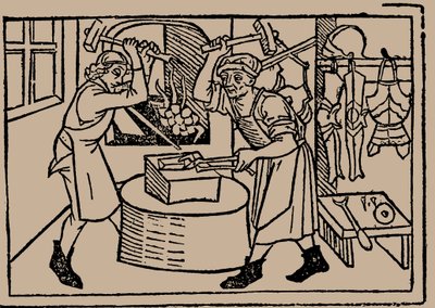 The Art of Blacksmithing (From Speculum Vitae Humanae by Rodericus Zamorensis, 1479) by Unbekannt