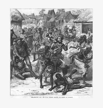 The Ashantee War: the Naval Brigade Clearing the Streets of Coomassie, 1874 by Unbekannt