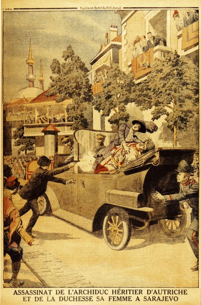 The Assassination of Archduke Franz Ferdinand of Austria and his wife, Duchess Sophia, by Gavrilo Pr by Unbekannt