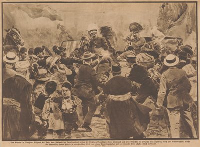 The Assassination of Archduke Franz Ferdinand of Austria and his wife in Sarajevo by Unbekannt