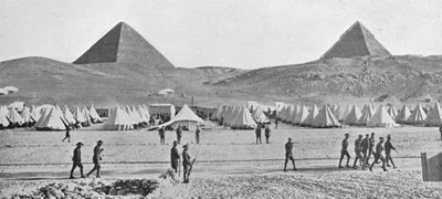 The Australian troops in Egypt encamped near the Pyramids, 1914 by Unbekannt