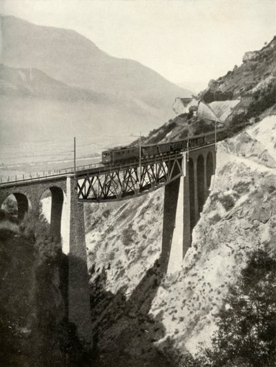 The Baltschieder Viaduct on the Lotschberg Main Line by Unbekannt
