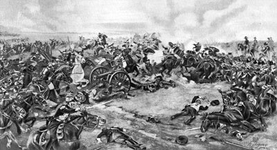 The Battle of Waterloo, fought on 18 June 1815 by Unbekannt