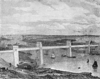 The Britannia Tubular Bridge Across the Menai Strait by Unbekannt