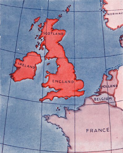 The British Isles and France, Belgium and Holland at Noon in mid-summer, 1935 by Unbekannt