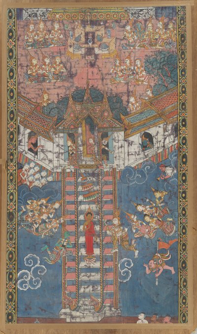 The Buddha Descending from Trayastrimsa Heaven at Sankissa by Unbekannt