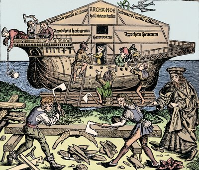 The Building of the Ark Superintended by Noah by Unbekannt