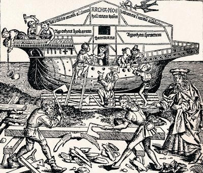The Building of the Ark Superintended by Noah by Unbekannt