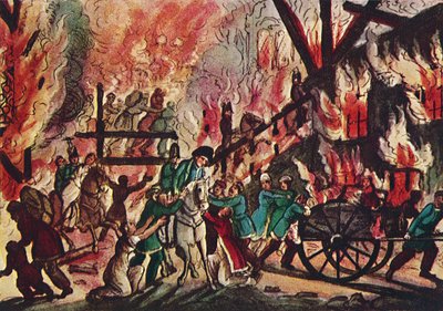 The Burning of Moscow: A Grand Military and Equestrian Spectacle by Unbekannt
