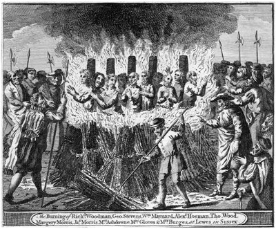 The Burning of Richard Woodman and Nine Other Protestant Martyrs, at Lewes in Sussex by Unbekannt