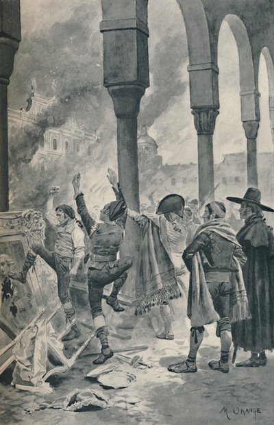 The Burning of a Palace of Godoy By The Populace at Madrid, 1896 by Unbekannt