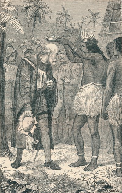 The Cacique Placing a Crown Upon the Head of Columbus, 1904 by Unbekannt