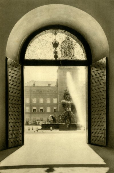 The Carillon Tower and Residence Fountain, Salzburg, Austria, c1935 by Unbekannt