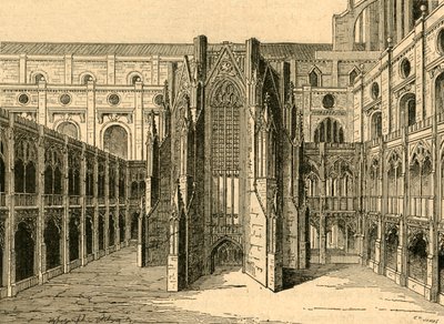The Chapter House of Old St. Pauls, from a View by Hollar by Unbekannt