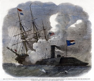 The Civil War in America - Naval Engagement in Hampton Roads by Unbekannt