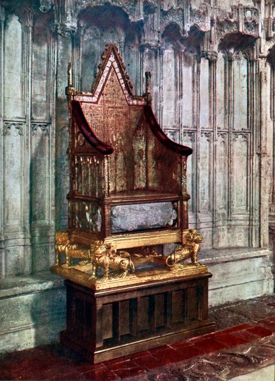 The Coronation Chair with the Stone of Scone, Westminster Abbey, London by Unbekannt