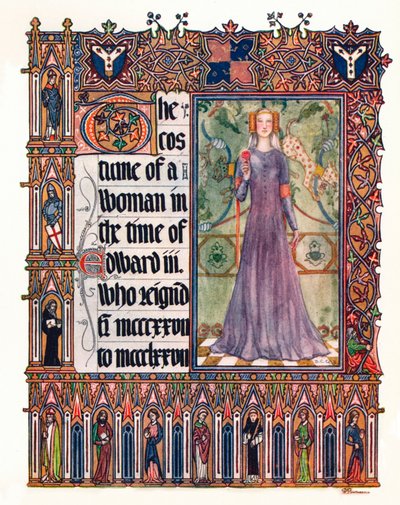 The Costume of a Woman in the Reign of Edward III by Unbekannt