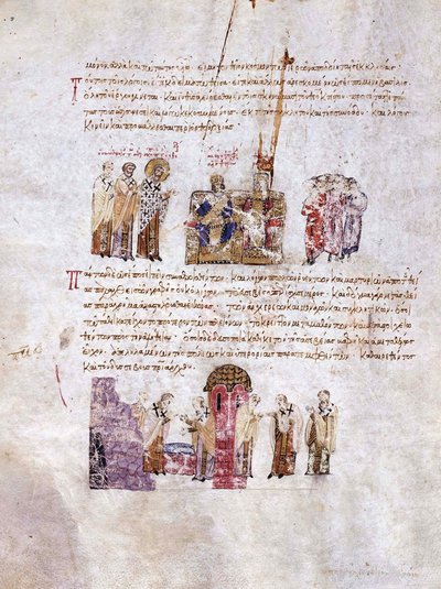 The Council of Constantinople Triumph of Orthodoxy in 843 Miniature from the Madrid Skylitzes by Unbekannt