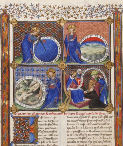 The Creation From: Livre des propriétés des choses by Barthélemy l