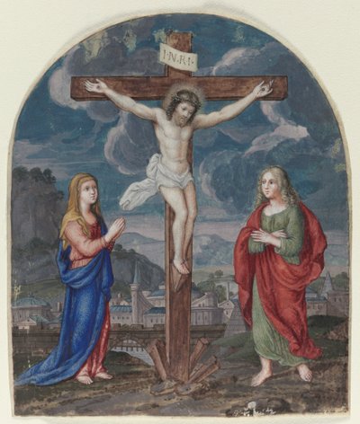 The Crucifixion: Miniature Excised from a Prayer Book by Unbekannt