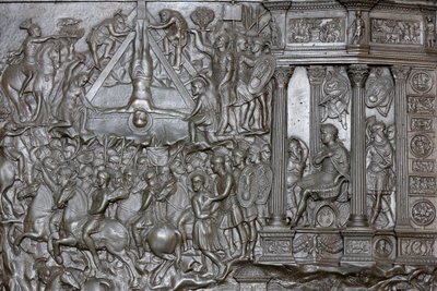 The Crucifixion of Saint Peter - Detail of a Portal - Front Entrance Door of St. Peter